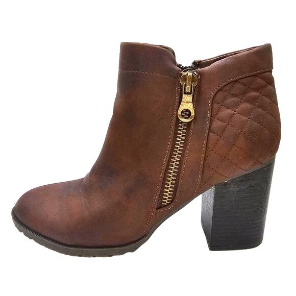 Indigo Rd. Brown Odin Preppy Cottagecore Academia Ankle Boots with Lug Heel - Picture 1 of 8